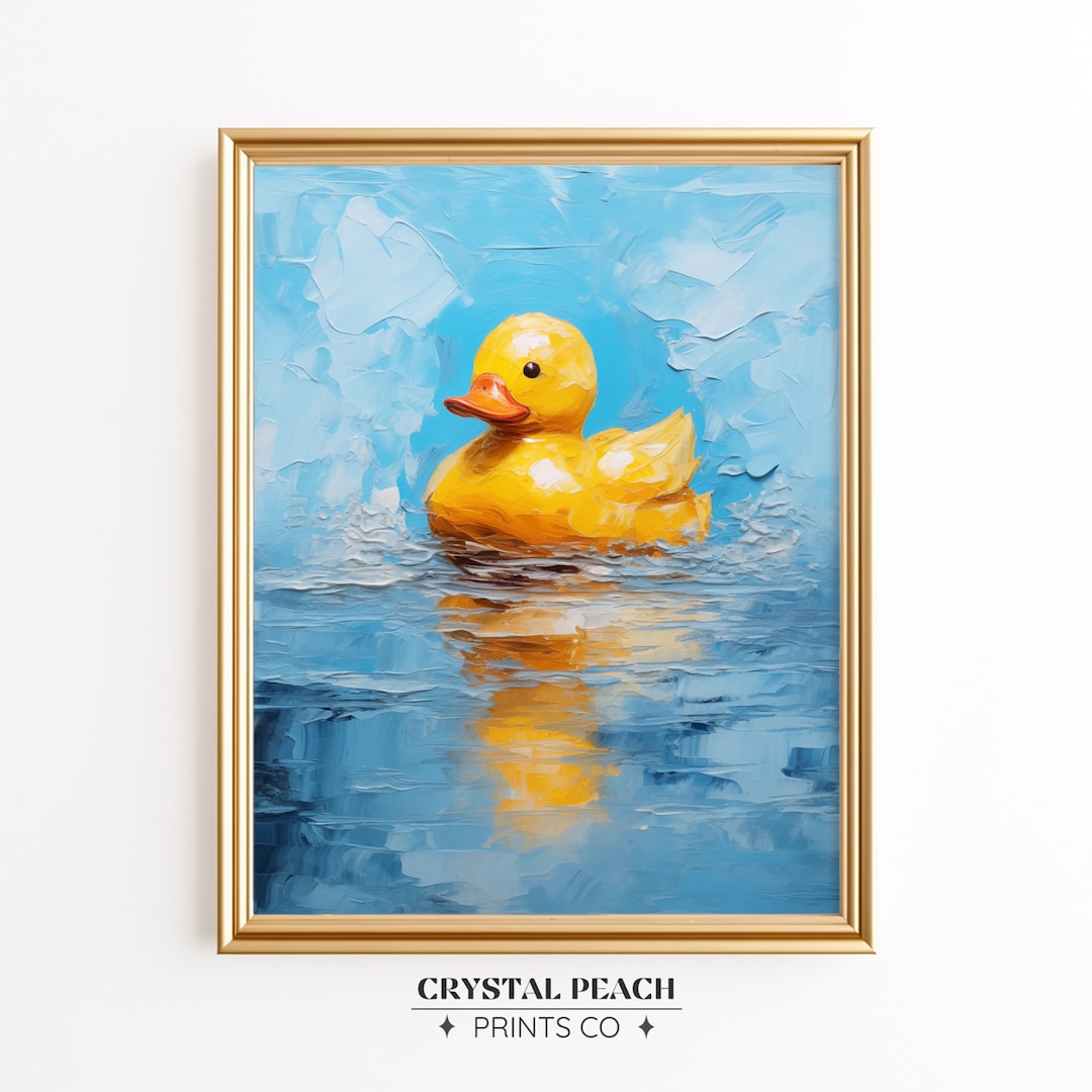 Cute Duck Digital Print - Kids Bathroom Wall Art - Modern Apartment ...