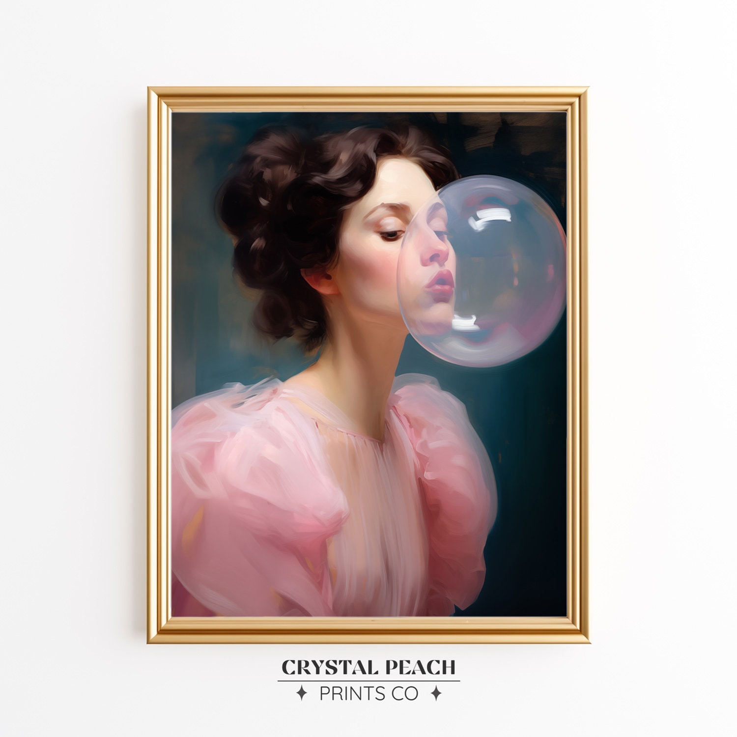 Victorian woman blowing bubble - Etsy 日本