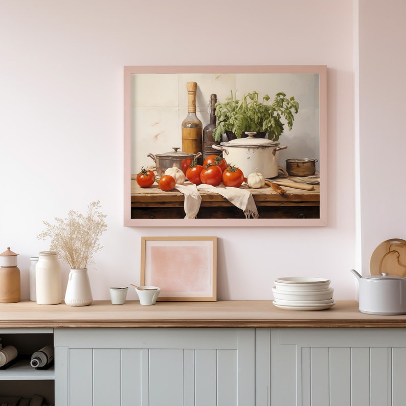 Rustic Italian Kitchen Digital Print Farmhouse Kitchen Wall Art Decor