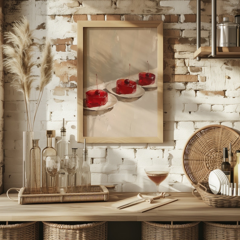 Kirschgelee Digitaldruck - Moderne Bauernhaus Küche Dessert Bar ...