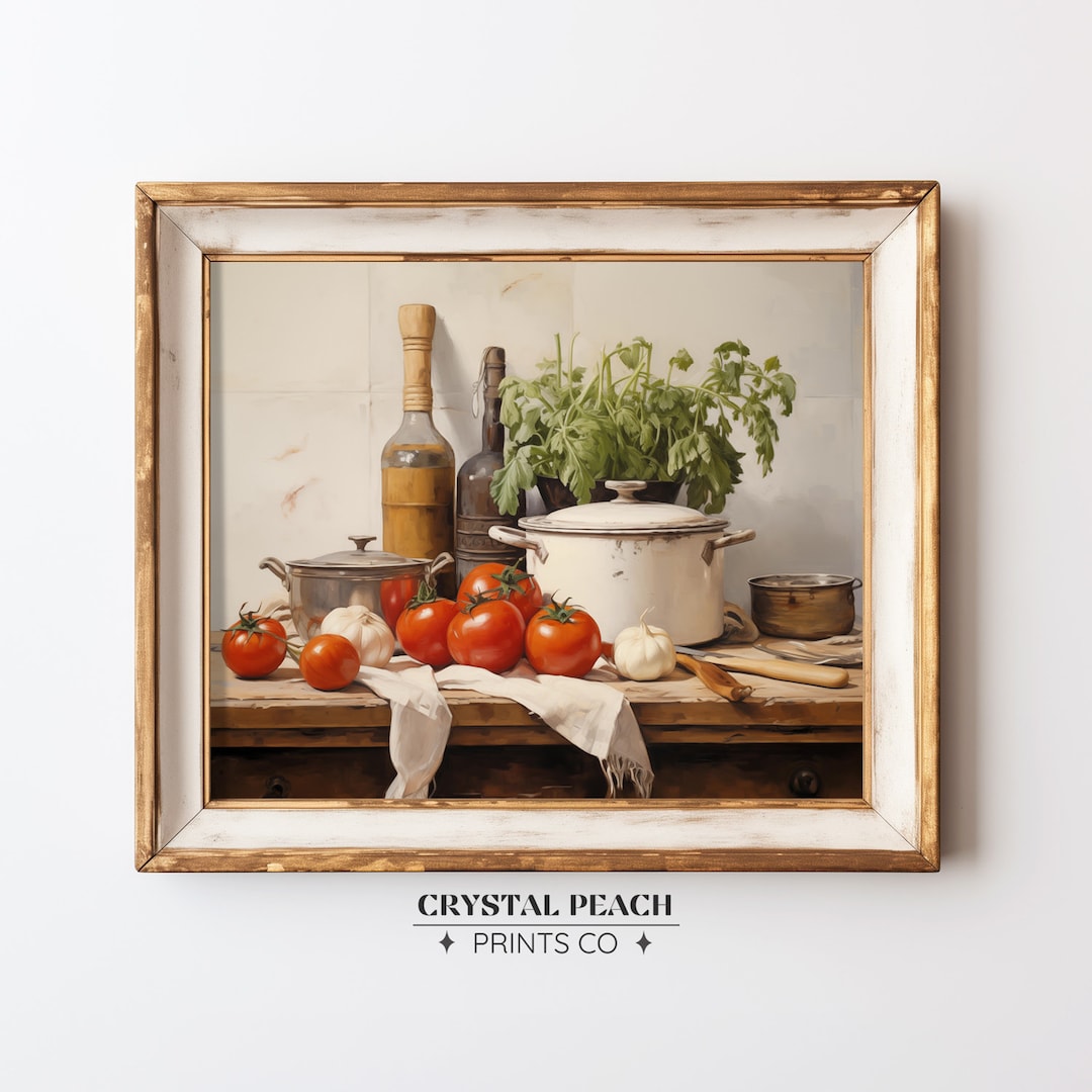 Rustic Italian Kitchen Digital Print Farmhouse Kitchen Wall Art Decor