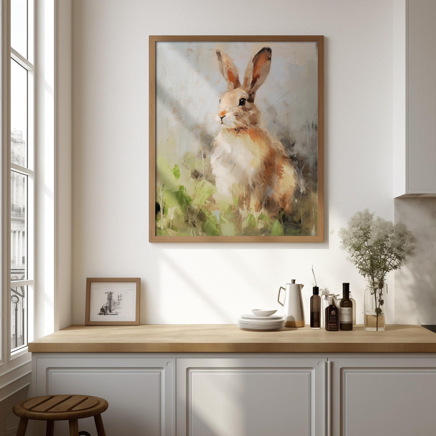 Rustic Print Rabbit Rabbit in the Grass Print - Digital Printable Download - Farmhouse Kids ...