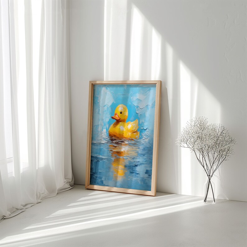 Cute Duck Digital Print - Kids Bathroom Wall Art - Modern Apartment ...