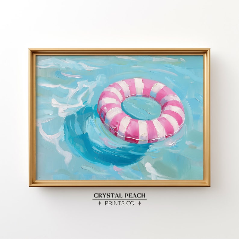 Pink Swim Ring Digital Print - Summer Girly Coquette Room - Pink ...