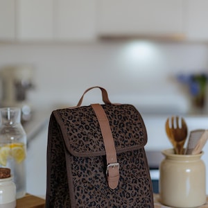 insulated cooler tote leopard lunch box girl