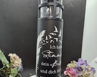 Grablicht Solar, Gedenklicht, Erinnerungslicht, Grabschmuck, Trauerlicht, Leuchtturm personalisiert