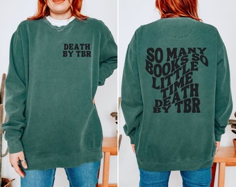 Death By TBR Booktok グッズ 本好きのグッズ 本好きの物 ロマンス リーダー オルタナティブ 服 本好きのシャツ 文学 Tシャツ スケルトン 読書本