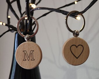 Custom Wooden Keychain Ring