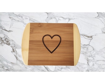 Heart Engraved Charcuterie / Serving / Cutting Board
