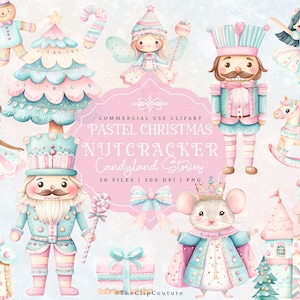 Nussknacker Weihnachten Clipart, Candyland Pastell Clipart, Weihnachten Ballett Clipart, Nussknacker Ballett PNG, Zuckerfee, Maus König