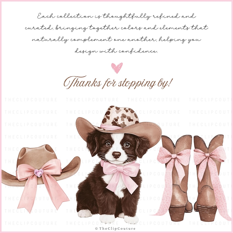 Western Coquette PNG Clipart, Coquette Cowgirl Clipart, Land PNG, Coquette Cowgirl Ästhetik, Cowboystiefel, Cowgirlhut, Highland Kuh PNG Bild 6