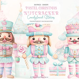 Nutcracker PNG Christmas Clipart, Candy Christmas Pastel Clipart, Nutcrackercore, Nutcracker Ballet PNG, Xmas Baby Shower Clipart image 2