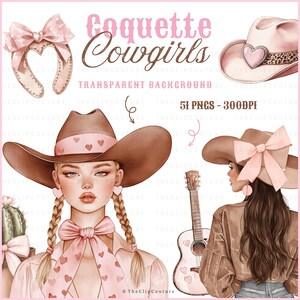 Western Coquette Cowgirl Clipart, Galentines PNG, Pink Cowgirl PNG, Coquette Western PNG, Cowgirl Aesthetic, Cowboy Boots, Digital Download image 2