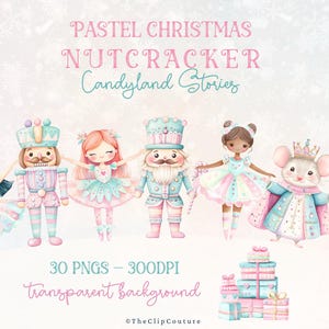 Nutcracker PNG Christmas Clipart, Candy Christmas Pastel Clipart, Nutcrackercore, Nutcracker Ballet PNG, Xmas Baby Shower Clipart image 3