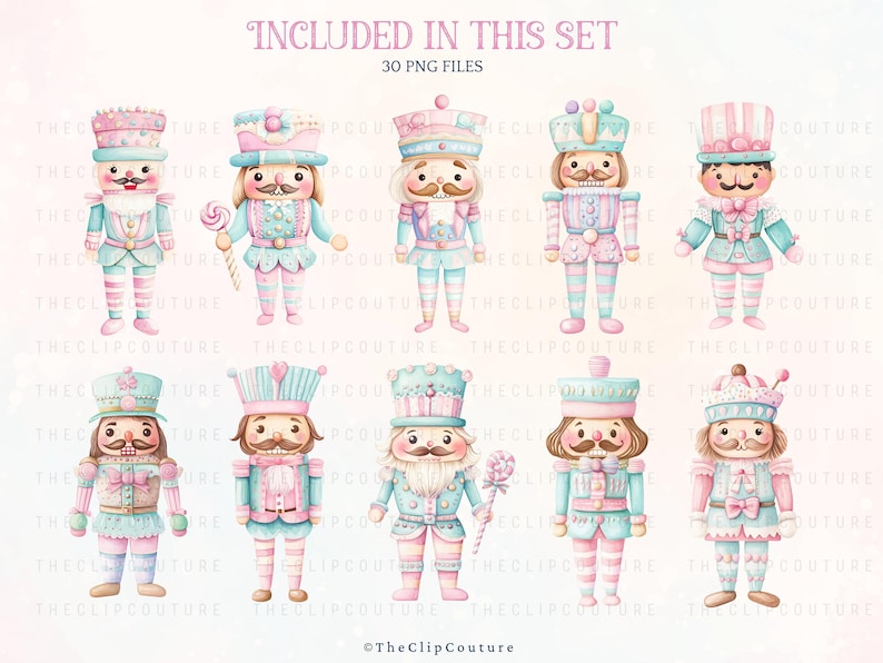 Nutcracker PNG Christmas Clipart, Candy Christmas Pastel Clipart, Nutcrackercore, Nutcracker Ballet PNG, Xmas Baby Shower Clipart image 4