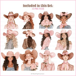 Western Coquette Cowgirl Clipart, Galentines PNG, Pink Cowgirl PNG, Coquette Western PNG, Cowgirl Aesthetic, Cowboy Boots, Digital Download image 3