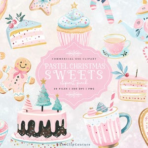 Clipart de Navidad pastel, PNG de Navidad rosa, Clipart de dulces, Galleta de jengibre, Clipart de galleta navideña, Hombre de jengibre, Navidad preppy