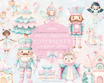 Nutcracker PNG Christmas Clipart, Candy Christmas Pastel Clipart, Nutcrackercore, Nutcracker Ballet PNG, Xmas Baby Shower Clipart