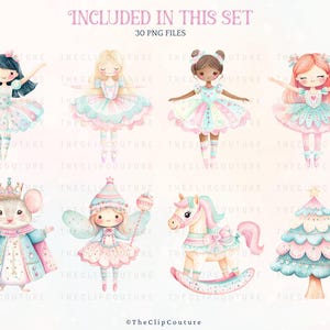 Nutcracker PNG Christmas Clipart, Candy Christmas Pastel Clipart, Nutcrackercore, Nutcracker Ballet PNG, Xmas Baby Shower Clipart image 5