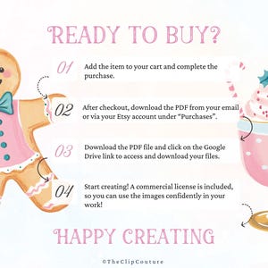 Pastel Christmas Clipart, Pink Christmas PNG, Sweets Clipart, Gingerbread Cookie, Christmas Cookie Clipart, Gingerbread Man,Preppy Christmas image 6
