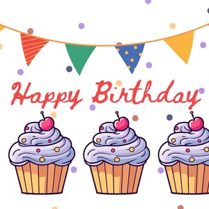 Happy birthday card- Cupcakes
