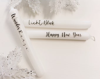 Stabkerze mit Spruch, personalisierte Kerze, Geburtstag, Hochzeit, Silvester, Geschenkidee, Kleinigkeit, Mitbringsel, personalized candle