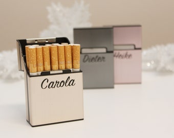 Étui à cigarettes personnalisé, boîte à cigarettes avec nom, boîte en aluminium, étui à cigarettes personnalisé, cadeau pour hommes et femmes