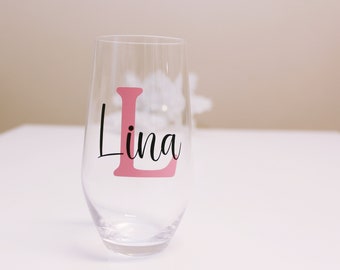 Personalisiertes Glas, Wasserglas mit Namen, individuelles Trinkglas, Longdringlas, Party, Geschenk, Kind, Mama, Papa, Freund, Freundin