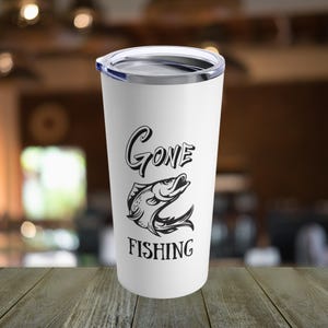 Vaso de 20 oz &quot;Gone Fishing&quot;: el regalo ideal para los amantes de la pesca