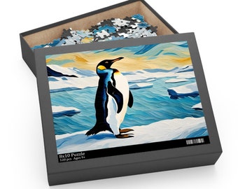 Penguin Puzzle, Penguin Jigsaw Puzzle, Adult Puzzles, Puzzle Art, Canvas of Penguins, Penguin Wall Art, Arctic Wildlife, Relaxing Activity