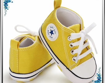 Baby canvas sneakers, White baby sneakers, First Step Shoes, Like converse, Gray baby shoes, Baby Girl Shoes, Baby Boy Sneakers, Baby Socks