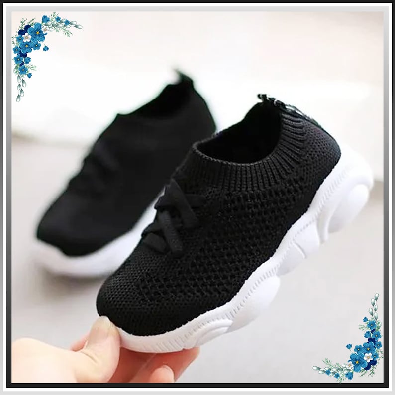 Baby sneakers, Kids sneakers, First walking shoes, Baby walking shoes, Gift for my granddaughter, First gift for my child, Baby shower gift Black