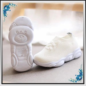 Baby sneakers, Kids sneakers, First walking shoes, Baby walking shoes, Gift for my granddaughter, First gift for my child, Baby shower gift White