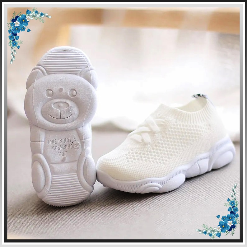 Baby sneakers, Kids sneakers, First walking shoes, Baby walking shoes, Gift for my granddaughter, First gift for my child, Baby shower gift White