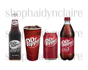 dr. pepper, cans, bottles, png, screen print, digital download, digital file, digital print, soda, pop, sublimate, sublimation