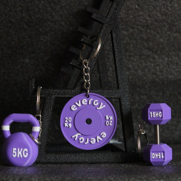 Gym Buddy Set / Keychains / Weight plate / Weight keychain / Crossfit / Gift / Dumbbell / EVERGY / Powerlifting / Gift