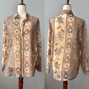 Vintage Sheer Floral Shirt Top