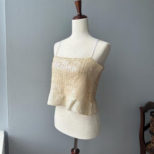 Top disco elástico sin mangas con brillo para mujer estilo vintage Y2K