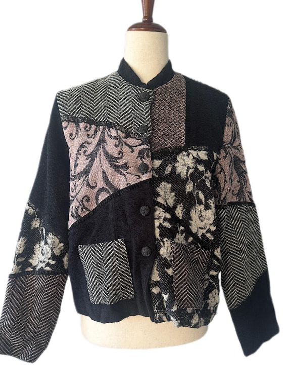 Vintage Patchwork Cropped Y2k Jacket - image 5