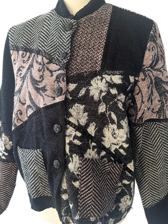 Vintage Patchwork Cropped Y2k Jacket - image 6