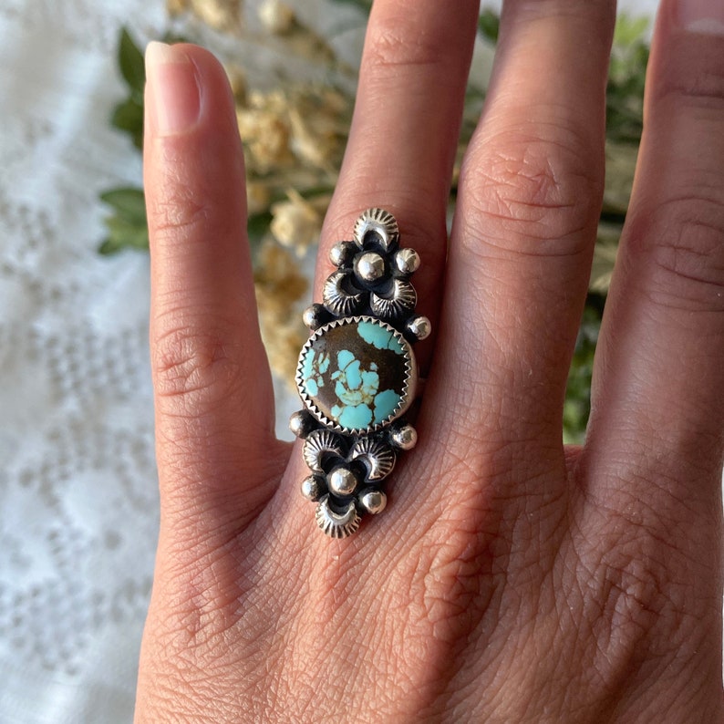 FROSTBLOOM RING Handmade Turquoise Ring, Sterling Silver Ring, Silver ...