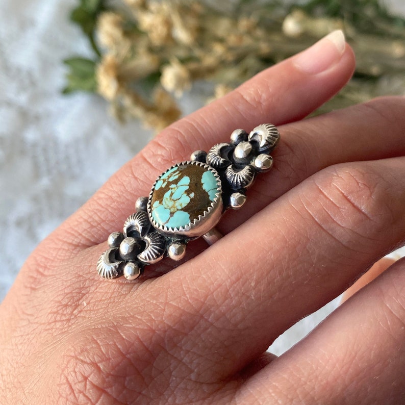 FROSTBLOOM RING Handmade Turquoise Ring, Sterling Silver Ring, Silver ...