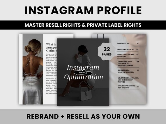 Instagram Profile Optimization Guide: MRR, Canva Template (32-Page)