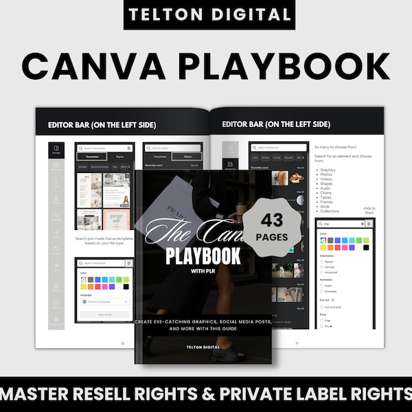 The Canva Playbook | Canva Design eBook Guide | DONE-FOR-YOU | Master Resell Rights + Private Label Rights