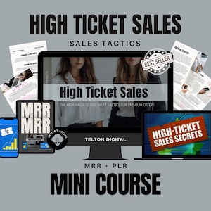 Minicursus High Ticket Sales Secrets met MRR + PLR | Premium-aanbiedingen online verkopen | High Ticket Coaching en verkoopstrategiegids
