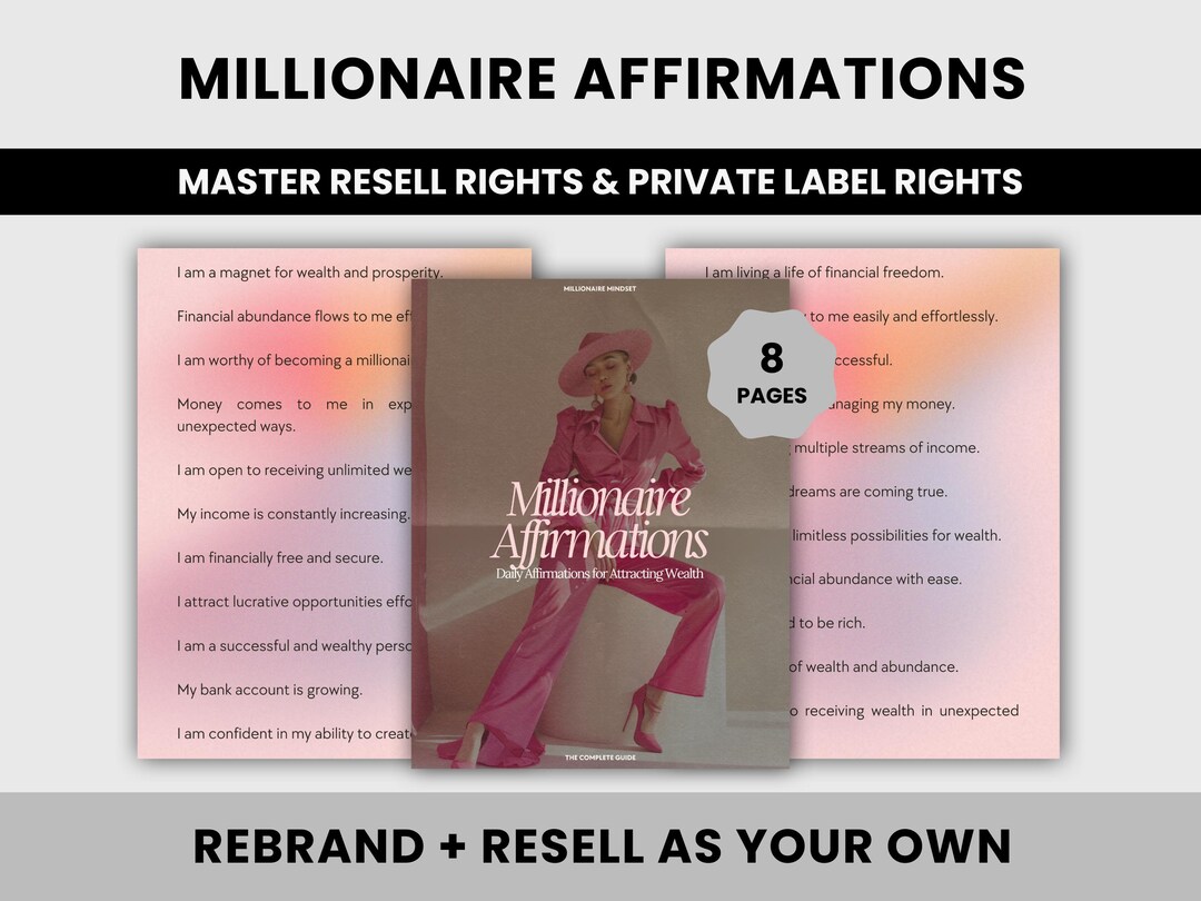 The Millionaire Mindset Affirmation Journal | Daily Affirmations for ...