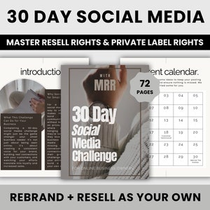 30 Day Social Media Challenge Guide & Workbook | Master Resell Rights ...