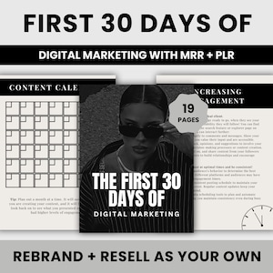 The First 30 Days of Digital Marketing with MRR + PLR | Beginner&#39;s Guide to Digital Marketing | Content Strategy & Engagement | DFY eBook