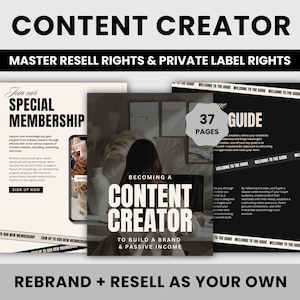 Beginners Guide to Becoming a Content Creator | DFY Social Media Influencer eBook Guide | Master Resell Rights + Private Label Rights