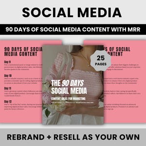 90 Days of Social Media Content Guide with MRR | Social Media Growth | Master Resell Rights + Private Label Rights